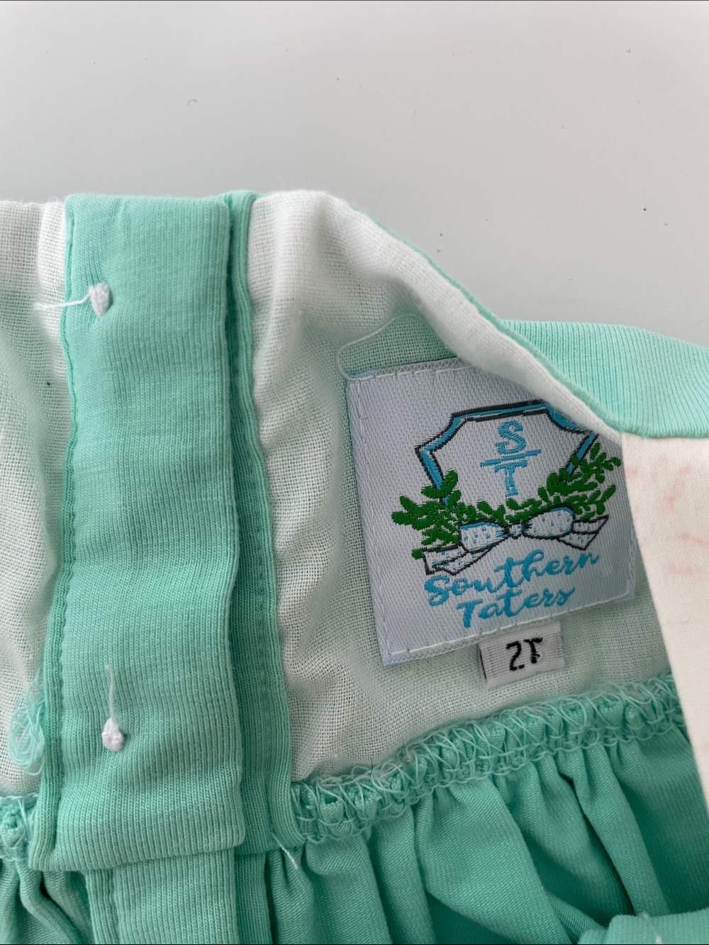 Aqua & Seashell Ruffle Baby Dress Set - Picture 3 of 5